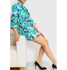 Костюм женский с цветочным принтом, цвет зелено-синий, 115R0451