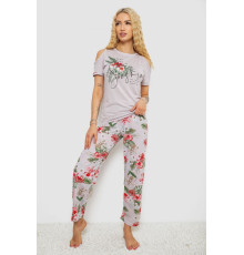 Піжама жіноча з принтом, колір світло-бузковий, 243R2038-C