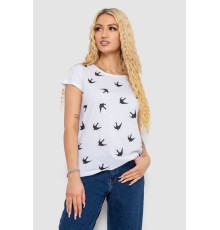 Футболка женская с принтом, цвет белый, 244R2214