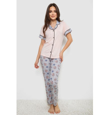 Жіноча піжама з принтом, колір рожевий, 243R7130