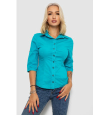 Сорочка жіноча однотонна, колір бірюзовий, 230R068-4
