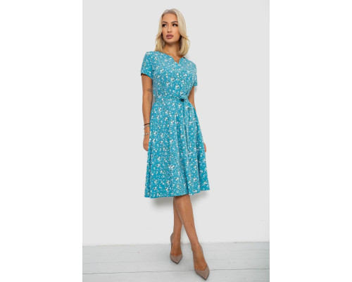 Платье софт с принтом, цвет бирюзовый, 230R1111