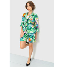 Костюм женский с цветочным принтом, цвет зелено-розовый, 115R0451