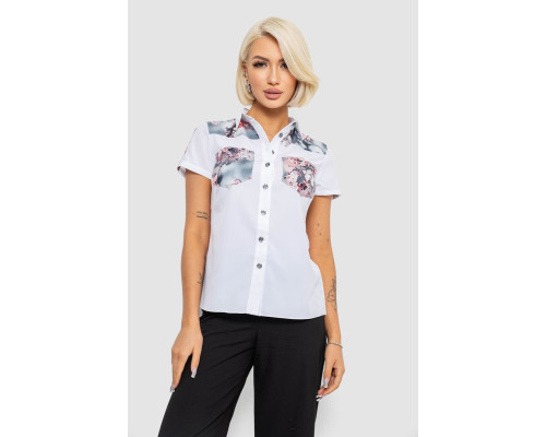 Сорочка класична з принтом, колір білий, 230R7211