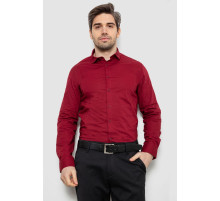 Рубашка мужская однотонная, цвет бордовый, 186R2013