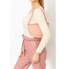 Кофта женская в рубчик, цвет кремовый, 131R122-1