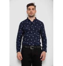 Сорочка чоловіча з принтом, колір темно-синій, 214R1043