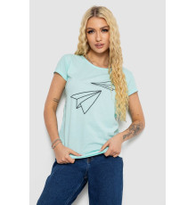 Футболка женская с принтом, цвет мятный, 244R2217