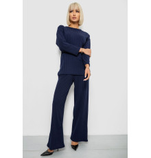 Костюм жіночий трикотажний в рубчик, колір синій, 257R1321-1