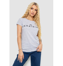 Футболка женская с патриотическим принтом, цвет серый, 244R2213