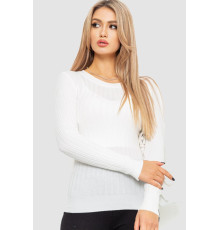 Водолазка жіноча в рубчик, колір білий, 204R9031 Водолазка жіноча в рубчик, колір білий, 204R9031