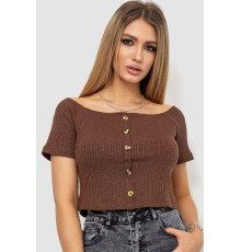 Топ женский однотонный, цвет коричневый, 244R087