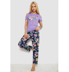 Пижама женская с принтом, цвет сиреневый, 243R2038-D Пижама женская с принтом, цвет сиреневый, 243R2038-D