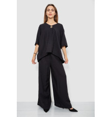 Костюм жіночий тканина льон жатка, колір чорний, 102R5263