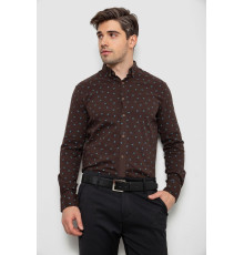 Сорочка чоловіча з принтом, колір коричневий, 214R7365-1