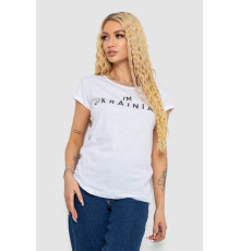 Футболка женская с патриотическим принтом, цвет белый, 244R2213