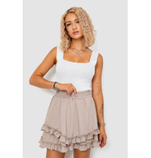 Юбка однотонная короткая, цвет бежевый, 102R5254
