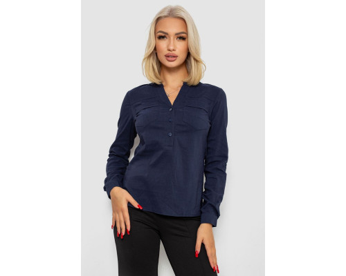 Блуза однотонная, цвет синий, 230R96-11
