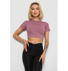 Футболка - топ женская в рубчик, цвет пудровый, 238R58210 Футболка - топ женская в рубчик, цвет пудровый, 238R58210