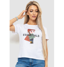 Футболка женская с принтом, цвет белый, 221R3016