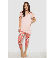 Пижама женская с принтом, цвет персиковый, 243R1602-003 Пижама женская с принтом, цвет персиковый, 243R1602-003