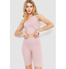 Костюм женский в рубчик повседневный, цвет пудровый, 214R700