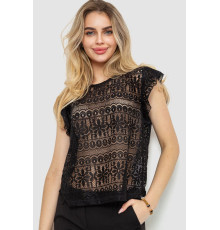 Блуза гіпюрова, колір чорний, 244R093