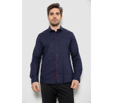 Рубашка мужская однотонная с принтом, цвет синий, 186R2025