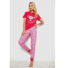 Піжама жіноча з принтом, колір рожевий, 243R15888