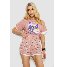 Пижама женская с принтом, цвет персиковый, 243R15421 Пижама женская с принтом, цвет персиковый, 243R15421