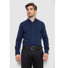 Сорочка чоловіча з принтом, колір темно-синій, 214R7365-1