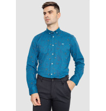 Рубашка мужская котоновая повседневная, цвет синий, 247R419