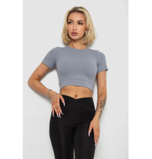 Футболка - топ женская в рубчик, цвет серый, 238R58210