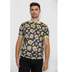 Поло чоловіче з принтом, колір зелено-чорний, 247R306