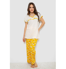 Пижама женская с принтом, цвет молочный, 243R1600-002 Пижама женская с принтом, цвет молочный, 243R1600-002