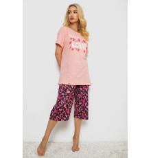 Піжама жіноча з принтом, колір персиковий, 243R10388