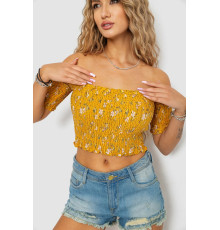 Топ женский с цветочным принтом, цвет горчичный, 244R300