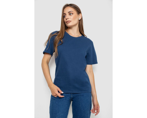 Футболка женская однотонная, цвет синий, 238R112