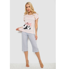 Пижама женская с принтом, цвет персиковый, 243R7057 Пижама женская с принтом, цвет персиковый, 243R7057