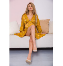 Свободное платье, в цветочный принт, цвет Горчичный, 115R0463-2