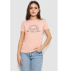 Футболка женская с принтом, цвет персиковый, 244R601