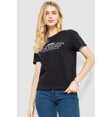 Футболка женская с принтом, цвет черный, 221R3006