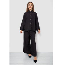 Костюм женский свободного кроя жатка, цвет черный, 102R5264