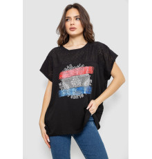 Футболка женская с принтом, цвет черный, 244RW532