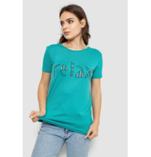 Футболка женская с принтом, цвет бирюзовый, 244R610