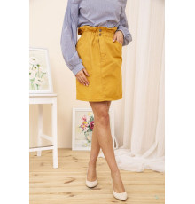 Джинсовая мини-юбка, горчичного цвета, 164R2023