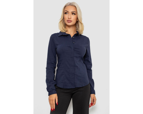 Блуза класична, колір синій, 230R08-2