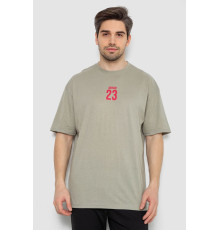 Футболка мужская с принтом, цвет оливковый, 244R7024
