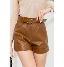 Шорти жіночі екошкіра, колір коричневий, 186R5222