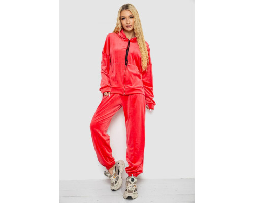 Спортивний костюм жіночий велюровий, колір кораловий, 238R107-2
